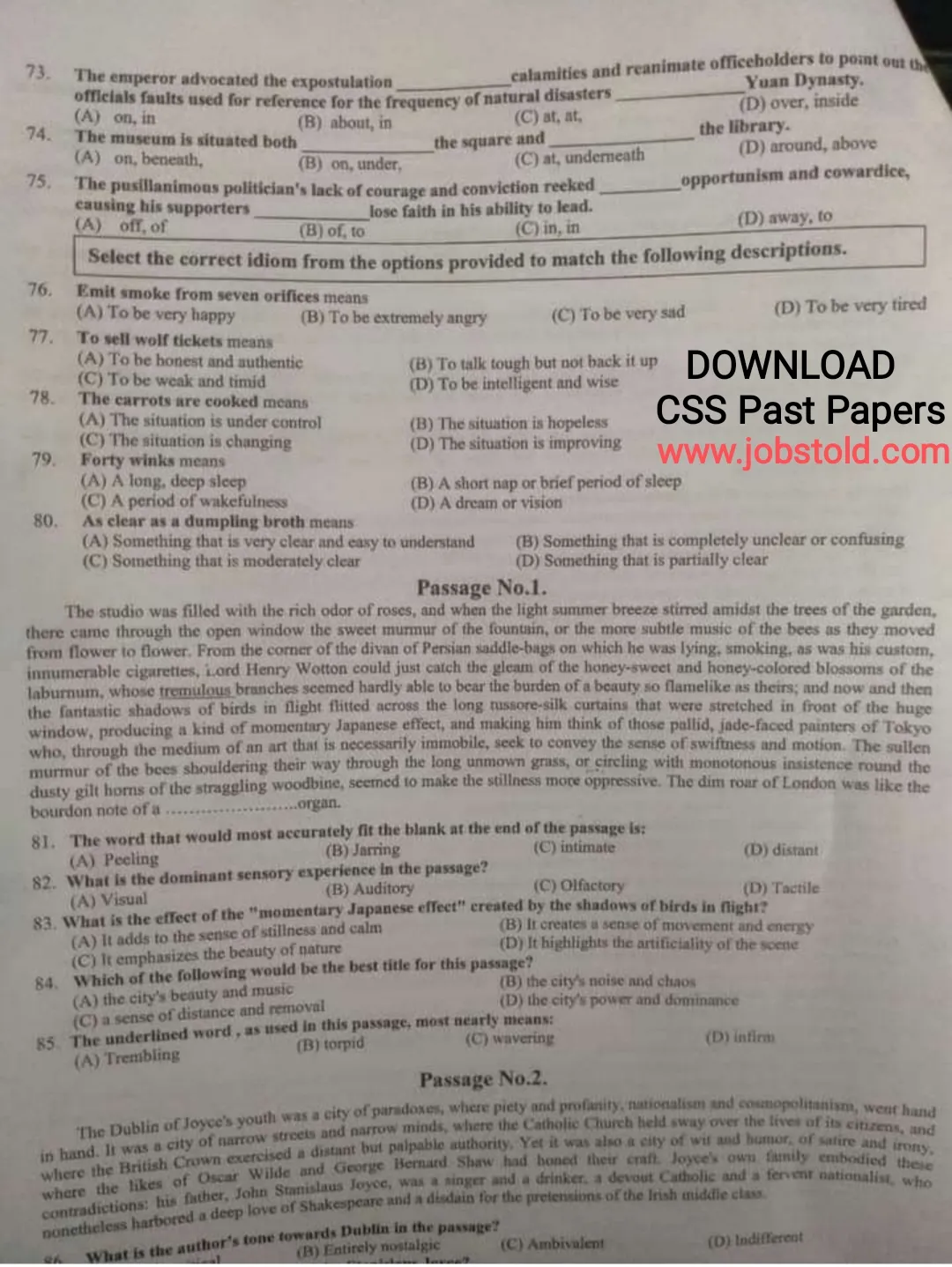 Css mpt pak study mcqs
