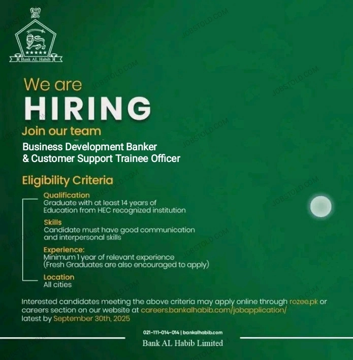Bank Al Habib Jobs 2025 Advertisement 