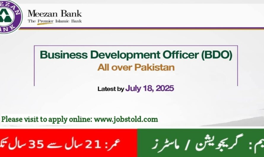 Meezan Bank Business Development Officer (BDO) Jobs 2025