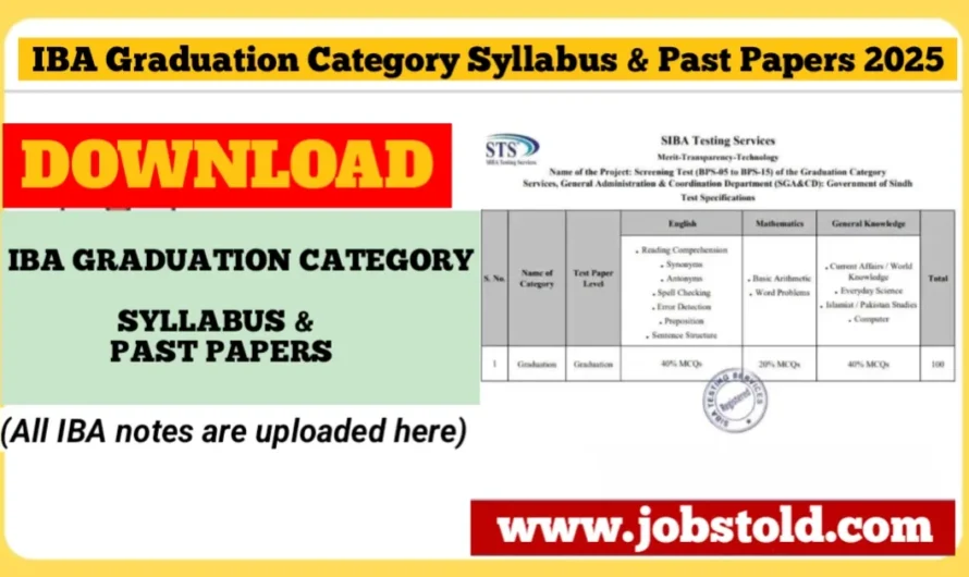 IBA STS Graduation Category Test Syllabus 2025 (BPS-05 to BPS-15)