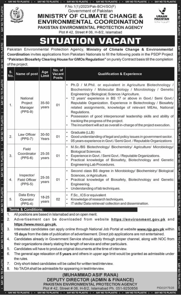 Ministry of Climate Change Jobs