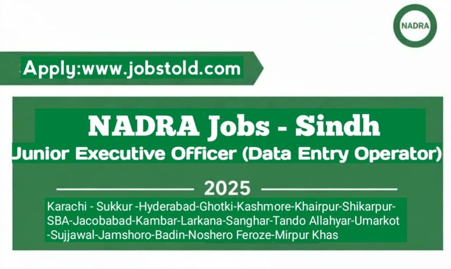 NADRA Jobs 2025 Sindh – Apply Online for Junior Executive (Data Entry Operator)